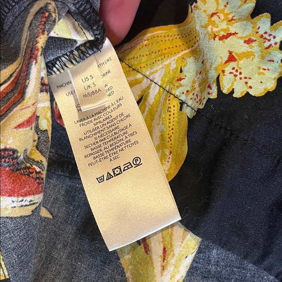 Free People Jodie Printed Black Floral Tunic Dress, 100% Cotton, Size S - Picture 8 of 8